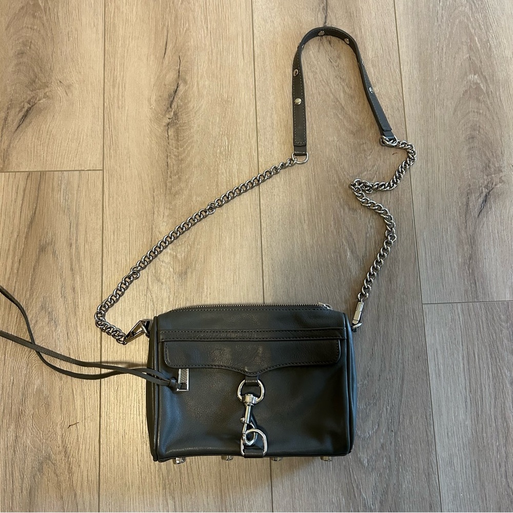 Rebecca Minkoff Grey Leather Crossbody Bag EUC - Picture 4 of 11